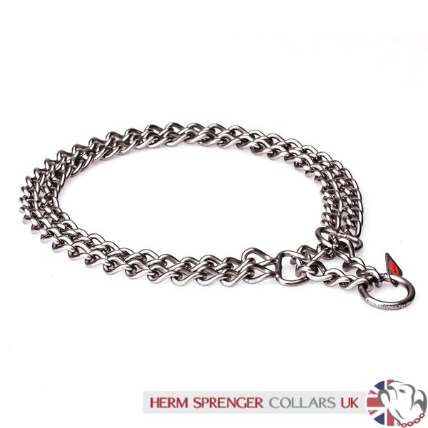 Double Chain Dog Collar | Limited Choke Dog Collar by HS - £28.30