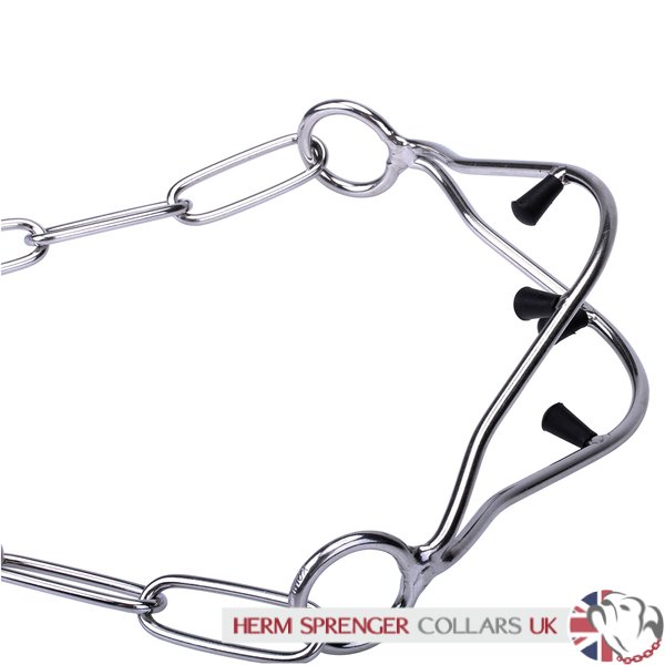 "Attention Concentrator" 3mm Stainless Steel Herm Sprenger Flat Link Show Collar for Dog