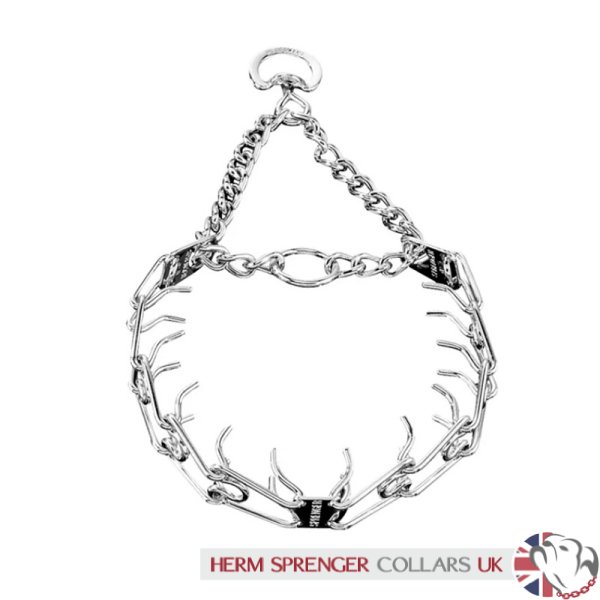 Herm Sprenger Prong Collar 3.25 mm Chrome Plated Steel with a Swivel Ring