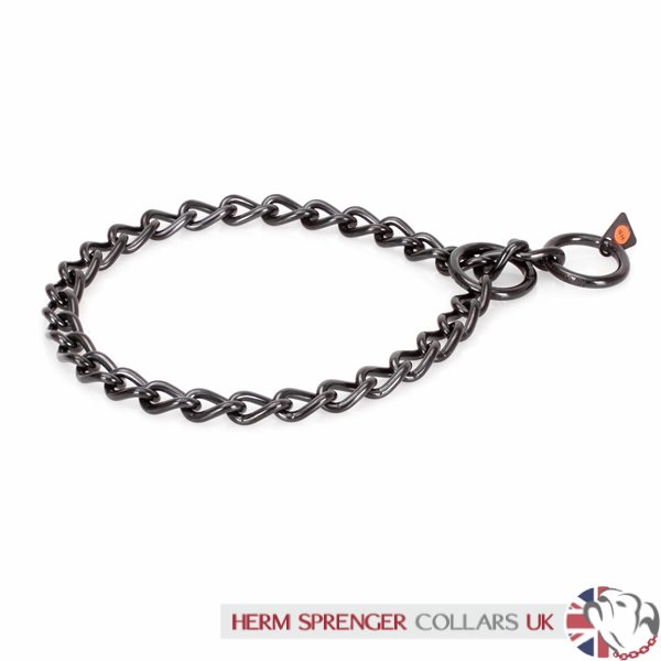 4mm Herm Sprenger Black Stainless Steel Choke Collar for Big Dogs