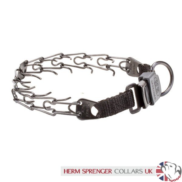 "Good Doggy Kit" Herm Sprenger Black 2.25 mm Dog Prong Collar with Buckle