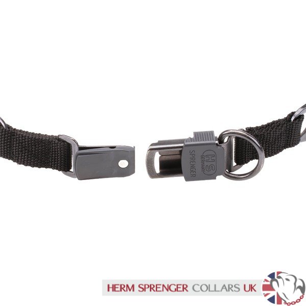 Quick Release Dog Training Prong Collar Black Stainless Steel No Pull Pinch Collar with Easy Buckle Release Unique Tactical Look and Snuggly Fit for Medium Large Pet Dogs 