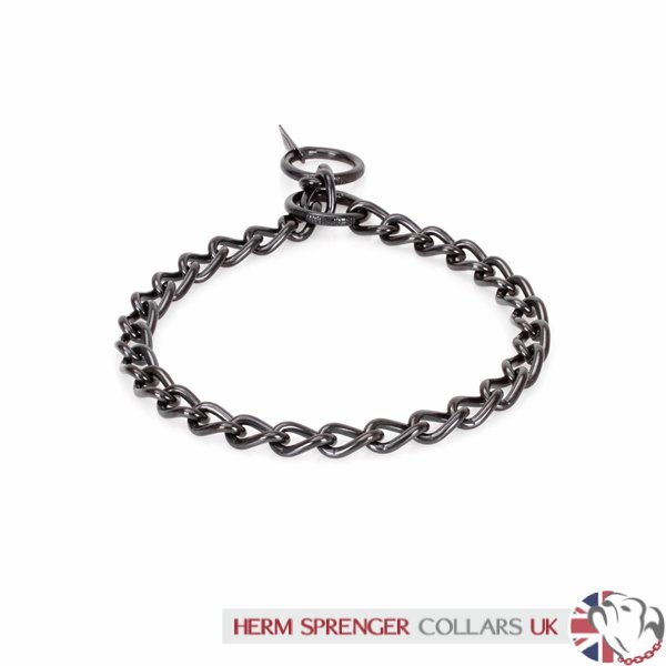 4mm Herm Sprenger Black Stainless Steel Choke Collar for Big Dogs