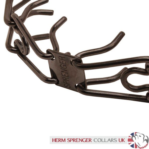 "Dark Delight" Herm Sprenger Black Finish Prong Dog Collar 3.25mm Large