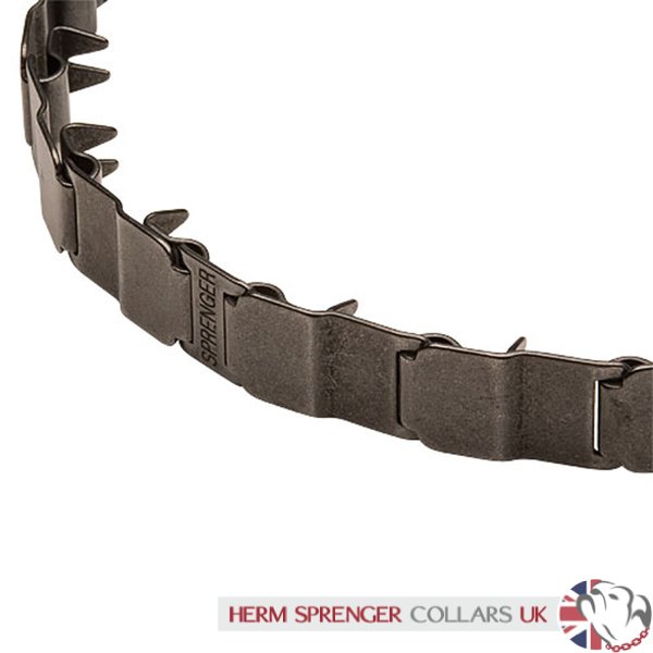 "Dark Force" Black Stainless Steel Dog Pinch Collar with Click Lock Buckle