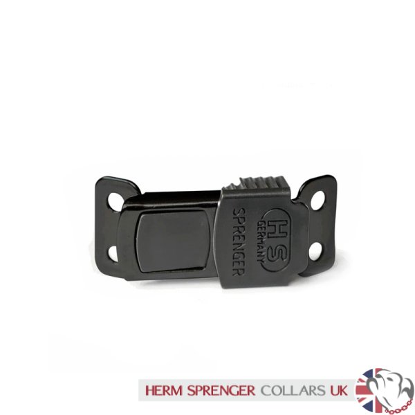 Black Herm Sprenger Stainless Steel Prong Collar Cliclock Buckle - Click Image to Close