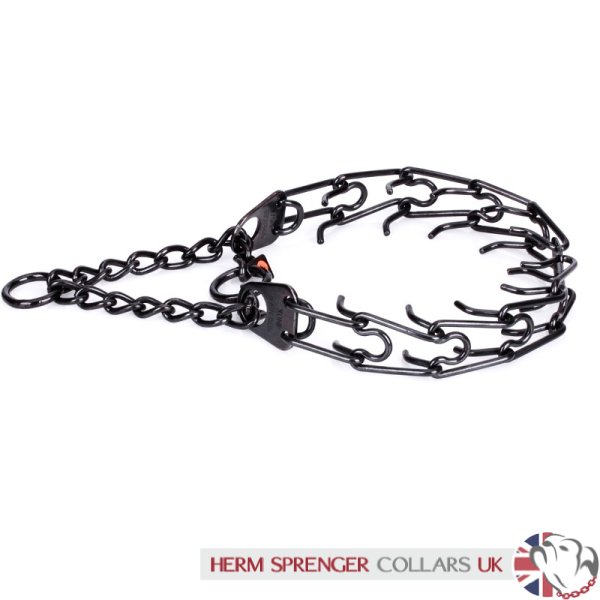 "Profy Trainer" Black Stainless Steel HS Sprenger 4mm Prong Collar for Large Dogs