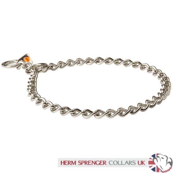 "No Issues" 3 mm Stainless Steel Dog Choke Chain Collar for Short Haired Dogs