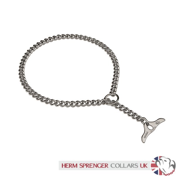 Chrome Plated Chain Collar with Flat Chain and
Toggle - 3.0 mm
