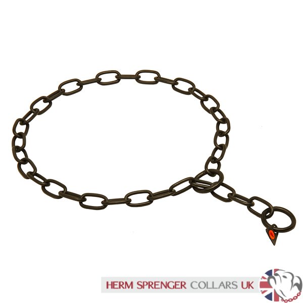 "True Protector" Black Fur Saver Dog Collar of 3 mm Wire