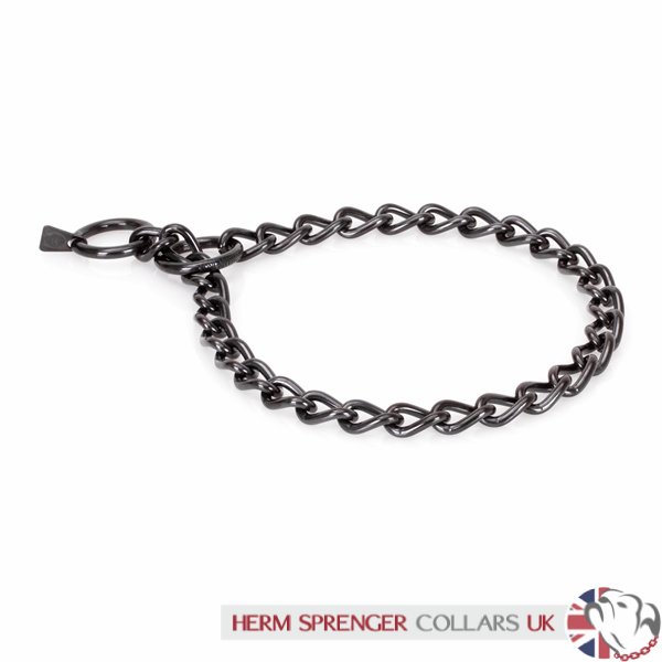 4mm Herm Sprenger Black Stainless Steel Choke Collar for Big Dogs