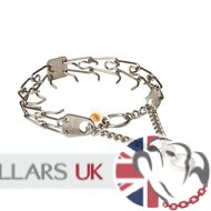 Uncoated Stainless Steel Prong Collar 4 mm with a Swivel Ring