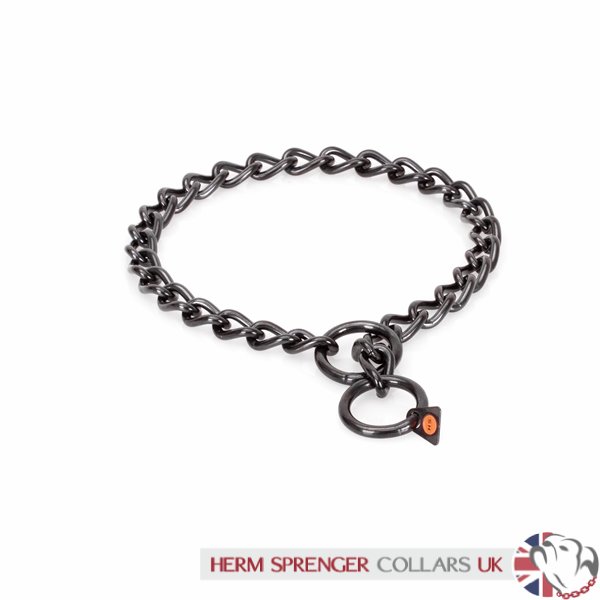 4mm Herm Sprenger Black Stainless Steel Choke Collar for Big Dogs