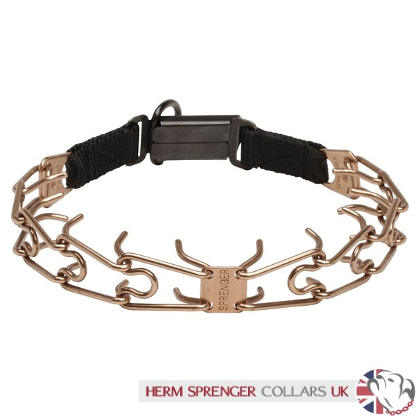 "Shiny Holder" Herm Sprenger 3.25 mm Curogan Dog Pinch Collar with Quick Release