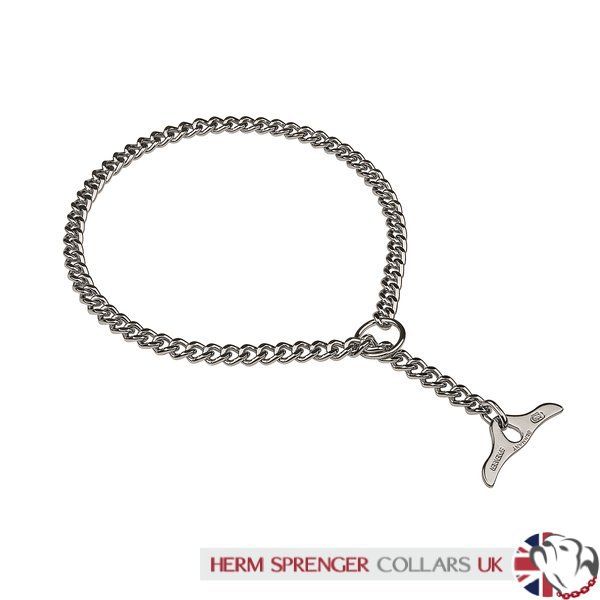 2mm Chain Dog Collar with Toggle by Herm Sprenger, Chrome-Plated - Click Image to Close