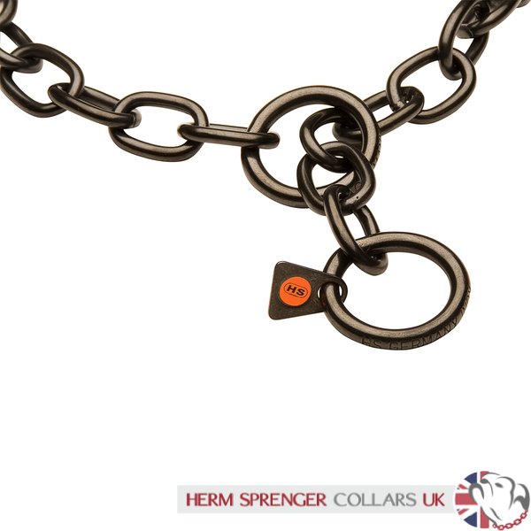 "Royal Guardian" Black Dog Chain Collar of 4 mm Stainless Steel Wire