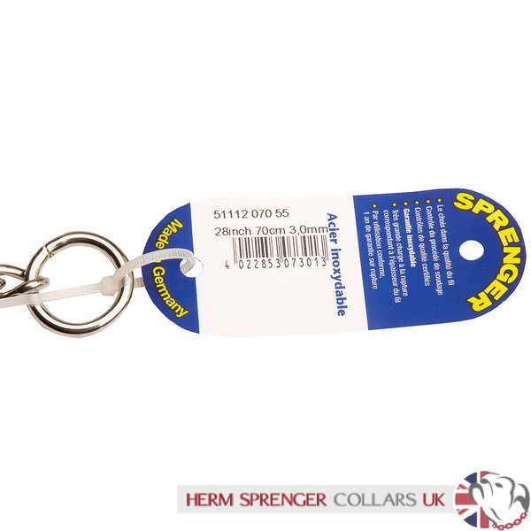 "No Issues" 3 mm Stainless Steel Dog Choke Chain Collar for Short Haired Dogs