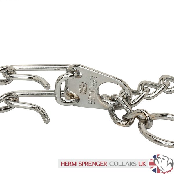 "Quit Pulling" Chrome Plated Dog Pinch Collar with Quick Release, 3 mm Wire Gauge